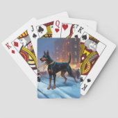 Doberman Kerst Feestelijk Seizoen Pokerkaarten (Achterkant)