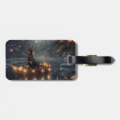 Doberman Kerstfeest reis Bagagelabel (Achterkant horizontaal)