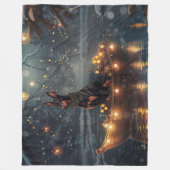 Doberman Kerstfeest reis Fleece Deken (Voorkant)