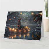 Doberman Kerstfeest reis Kaart (Voorkant)