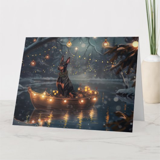 Doberman Kerstfeest reis Kaart (Voorkant)
