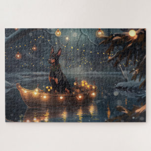 Doberman Kerstfeest reis Legpuzzel
