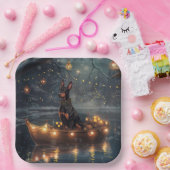 Doberman Kerstfeest reis Papieren Bordje (Feest)