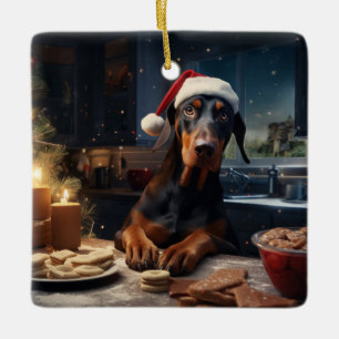 Doberman Kerstkoekjes Feestelijke vakantie Keramisch Ornament