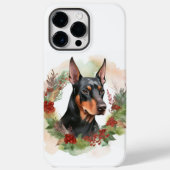 Doberman Kerstkrans feestelijke pup Case-Mate iPhone Case (Achterkant)