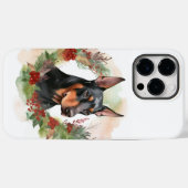 Doberman Kerstkrans feestelijke pup Case-Mate iPhone Case (Achterkant (horizontaal))
