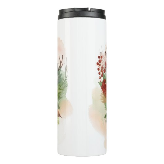 Doberman Kerstkrans feestelijke pup Thermosbeker (Achterkant)