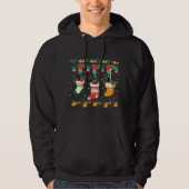 Doberman Kerstmis in sokassen met X-Mas-lampjes Hoodie (Voorkant)