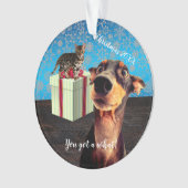 Doberman Kerstmis Ornament (voorkant)