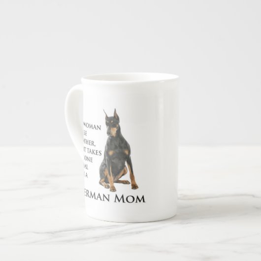 Doberman Ma Bone China Mok (Voorkant links)