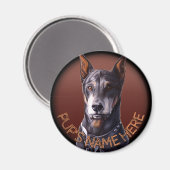 Doberman Magnets Custom Doberman Fridge Magnets Magneet (Voorkant / Achterkant)