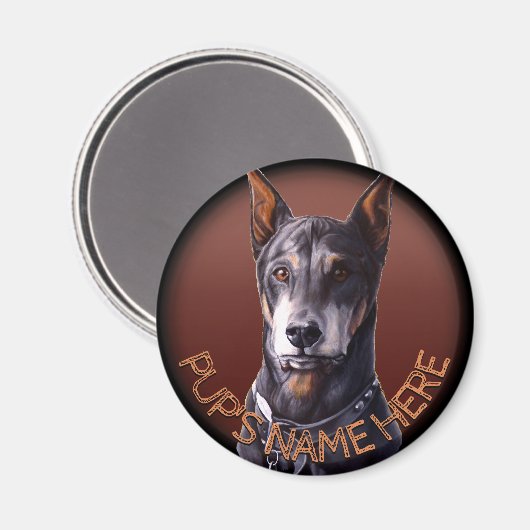Doberman Magnets Custom Doberman Fridge Magnets Magneet (Voorkant / Achterkant)