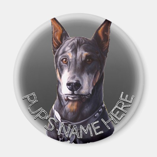 Doberman Magnets Personalized Dog Fridge Magnet Magneet (Voorkant)