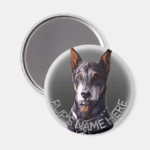 Doberman Magnets personnalisable Chien Frigo Magne (Recto/Verso)