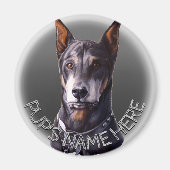 Doberman Magnets personnalisable Chien Frigo Magne (Devant)