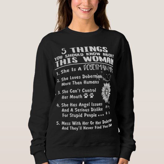 Doberman Mam Sweatshirt Birthday Dog Mama Gifts (Voorkant)
