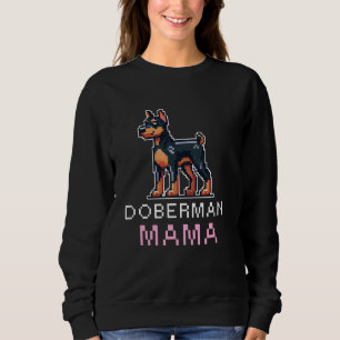 Doberman Mama Pixel Art Schattige Hondeneigenaar V Trui