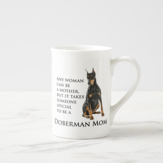 Doberman Maman Bone China Mug (Droite)