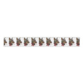 Doberman Merry Kerstmis Grosgrain Lint (Voorkant)