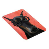 Doberman met bril magneet (Rechterzijde)