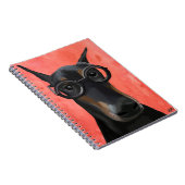 Doberman met bril notitieboek (Rechterzijde)