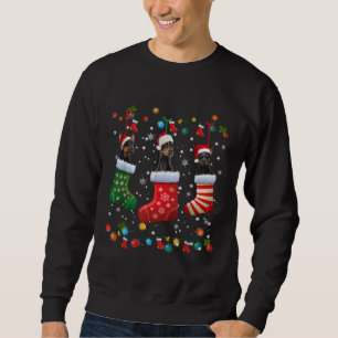 Doberman met kerstsokken Funny Xmas Pajama Dog Lov Trui
