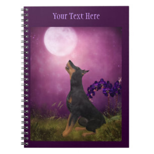 Doberman Moon Fantasy Dog Art Notitieboek