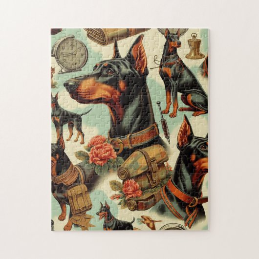 Doberman naadloos schilderen Legpuzzel (Verticaal)