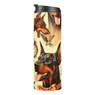 Doberman naadloze illustratie Thermosbeker