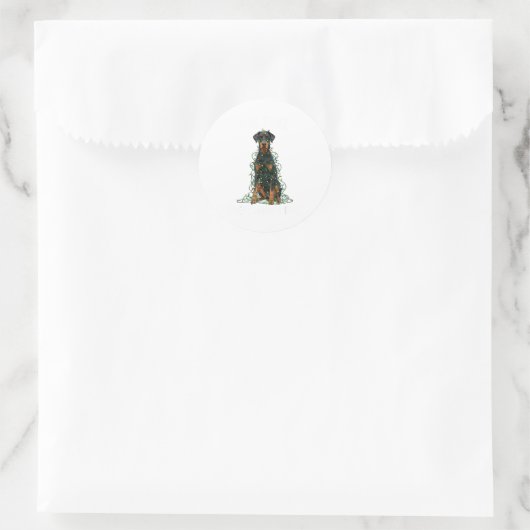 Doberman Nscher Christmas I'm Fine Everything Is F Ronde Sticker (Tas)