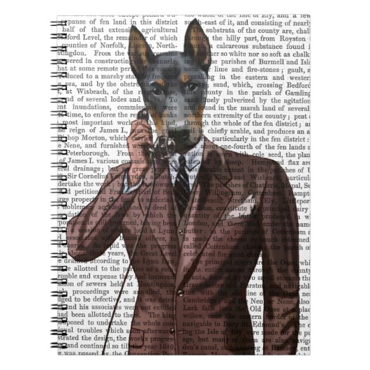 Doberman op telefoon notitieboek (Voorkant)
