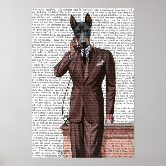 Doberman op telefoon poster (Voorkant)