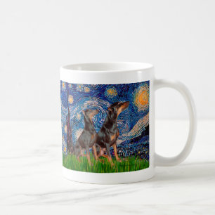 Doberman Pair - Sterrennacht Koffiemok