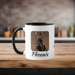 Doberman Pincher foto met waterverf Mok