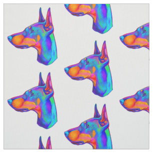 Doberman Pincher in kleuren Stof