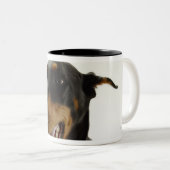 Doberman Pinscher 2 Tweekleurige Koffiemok (Voorkant rechts)