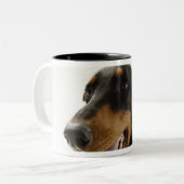 Doberman Pinscher 2 Tweekleurige Koffiemok (Voorkant links)