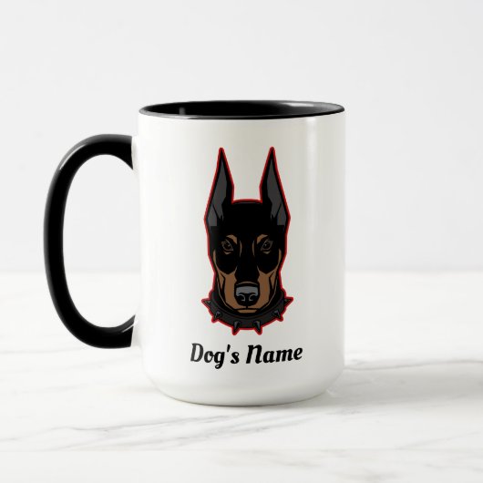 Doberman Pinscher Ajouter un nom Gift Coffee Mug (Gauche)