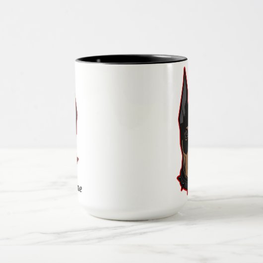 Doberman Pinscher Ajouter un nom Gift Coffee Mug (Centre)