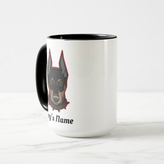 Doberman Pinscher Ajouter un nom Gift Coffee Mug (Devant gauche)