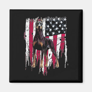 Doberman Pinscher American Flag Usa Geweldige Magneet