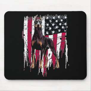 Doberman Pinscher American Flag Usa Geweldige Muismat