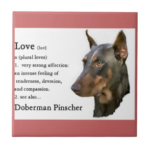 Doberman Pinscher Art Love is... Tegeltje