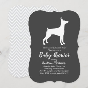 Doberman Pinscher Baby shower Gender Neutral Kaart