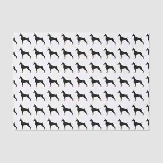 Doberman Pinscher Basic Hondenras Illustratie Tissuepapier (Voorkant)