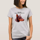 Doberman Pinscher Beware Funny T-Shirt (Voorkant)