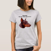 Doberman Pinscher Beware Funny T-Shirt (Voorkant)