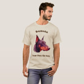 Doberman Pinscher Beware Funny T-shirt (Voorkant volledig)