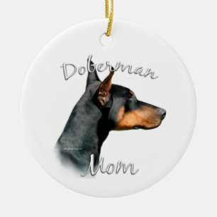 Doberman Pinscher (blk) Mam 2 Keramisch Ornament
