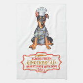 Doberman Pinscher Chef Baking Gingerbread Theedoek (Verticaal)
